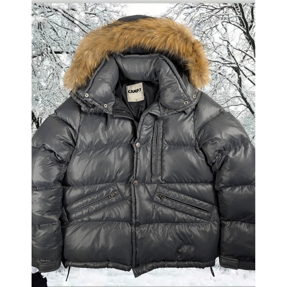 Camp 7 Japanese market Sz S 90% down REAL fur trim puffer jacket extremely warm